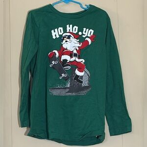 Santa Skateboard Kids Shirt